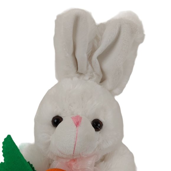 Topstar White Bunny Rabbit 15" Spring Stuffed Animal Plush Soft Pet Carrot - Picture 1 of 9